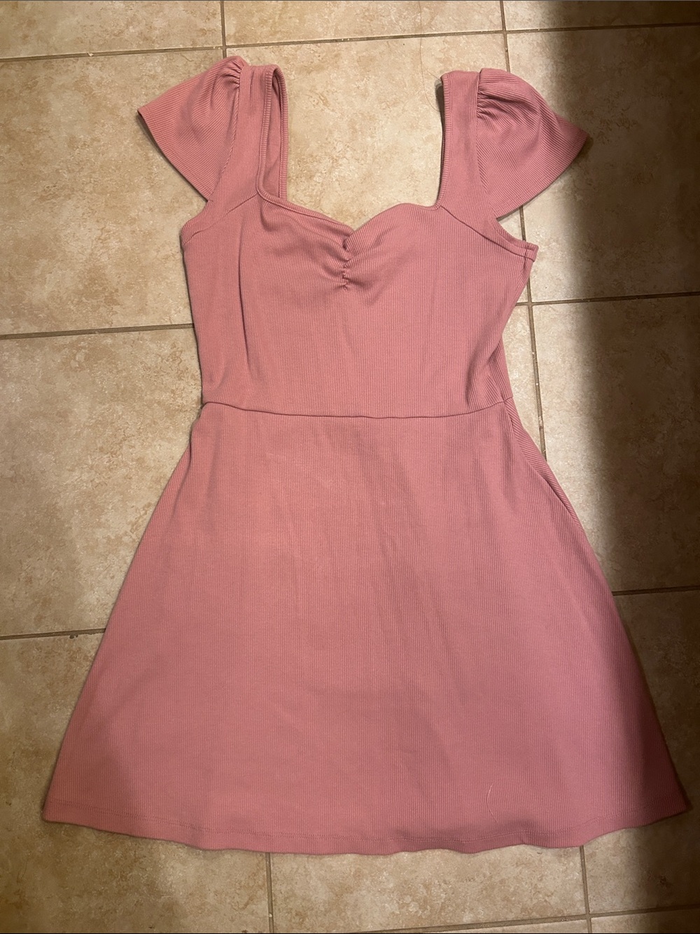 Sleeveless Pink Fit-and-Flare Dress